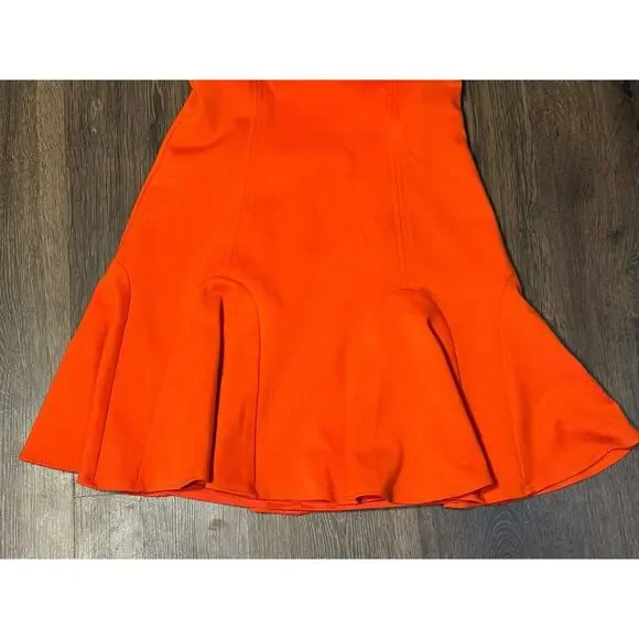 Trina Turk Womens Faith Ponte Flare Mini Dress Short Sleeve Orange size Small - Picture 10 of 11